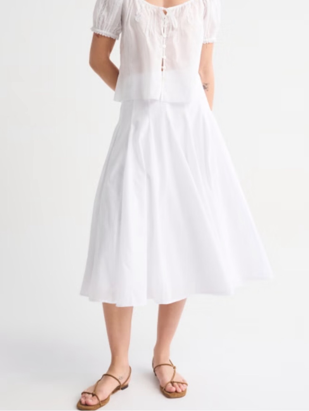 Abercrombie & Fitch 100% Cotton Godet Midi Skirt